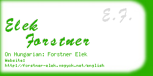 elek forstner business card